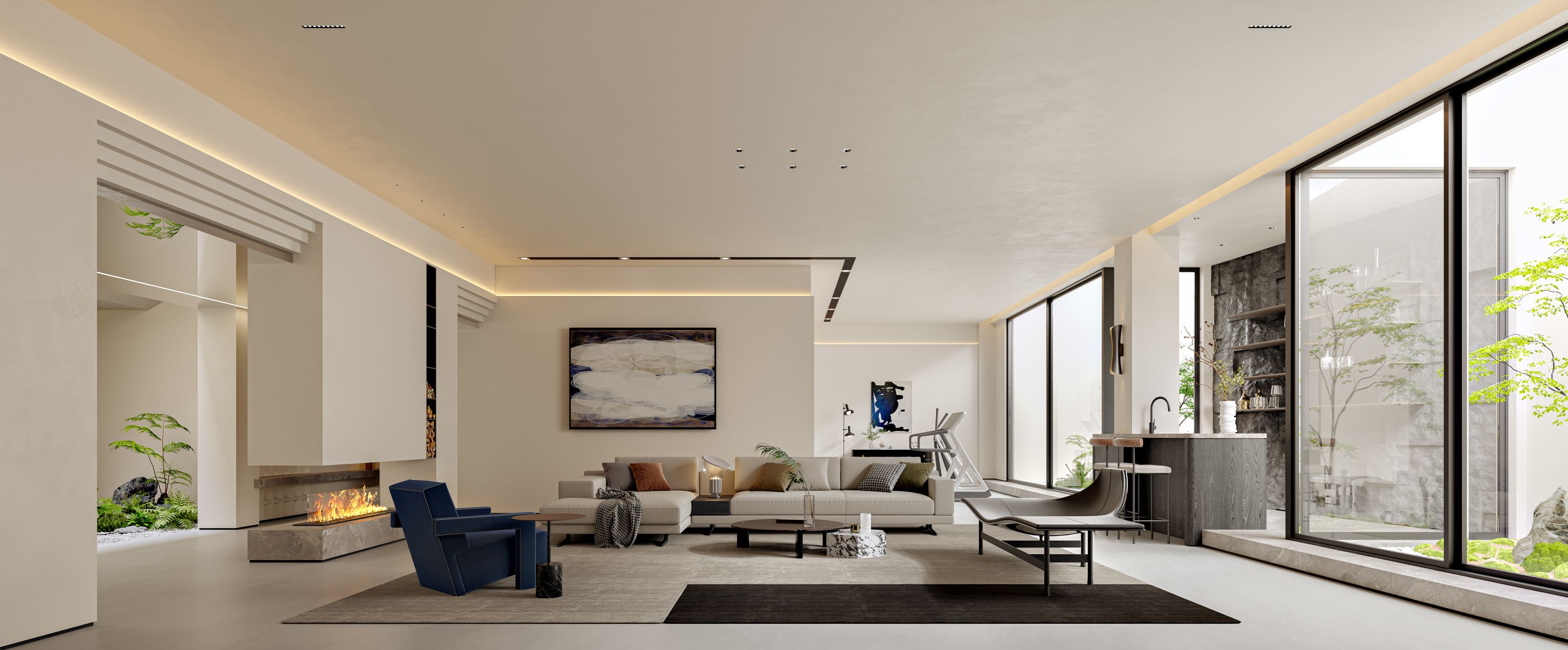 效果图|别墅里的空间设计表现-16