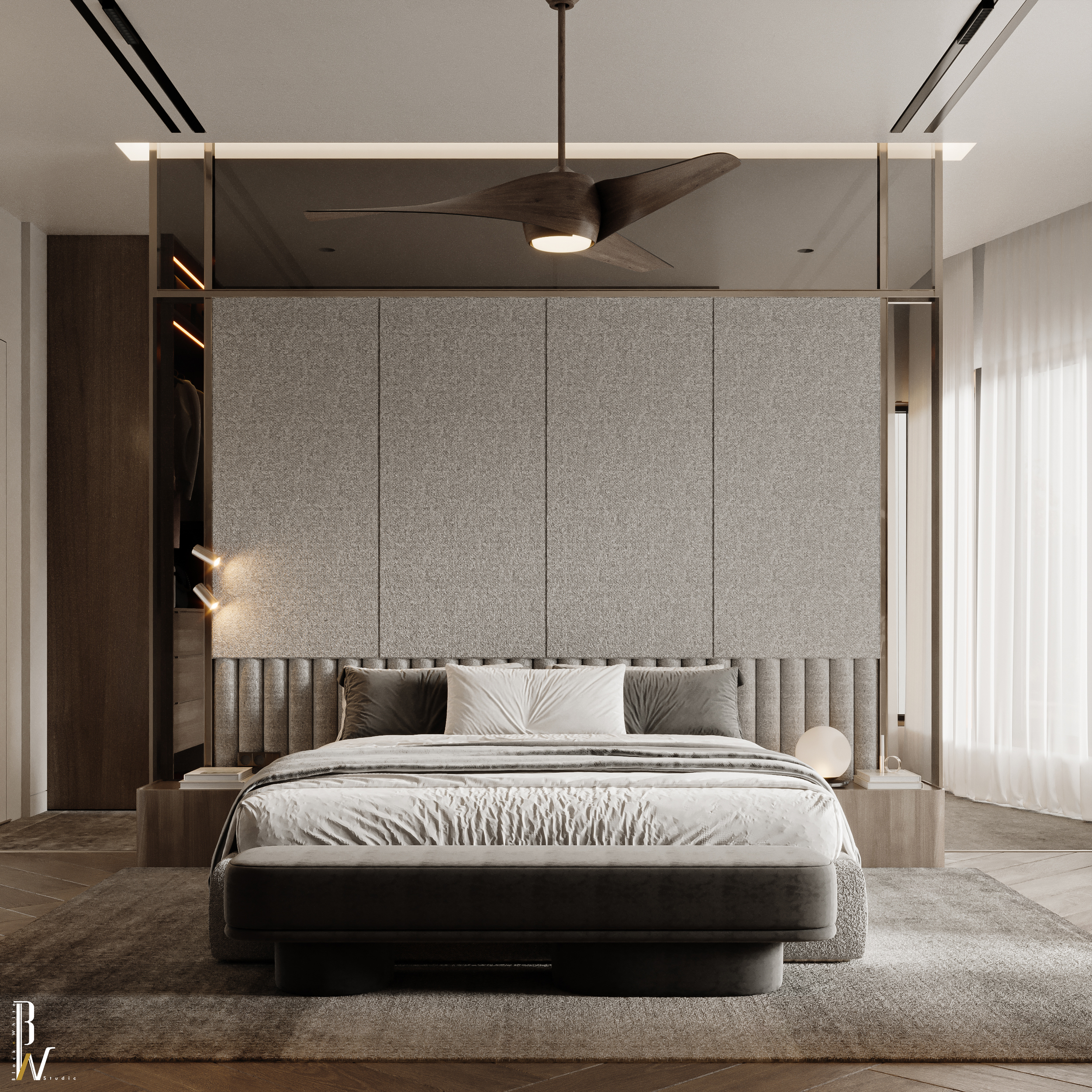 单人间·阿联酋，单人卧室丨阿联酋丨Black N White Studio-3