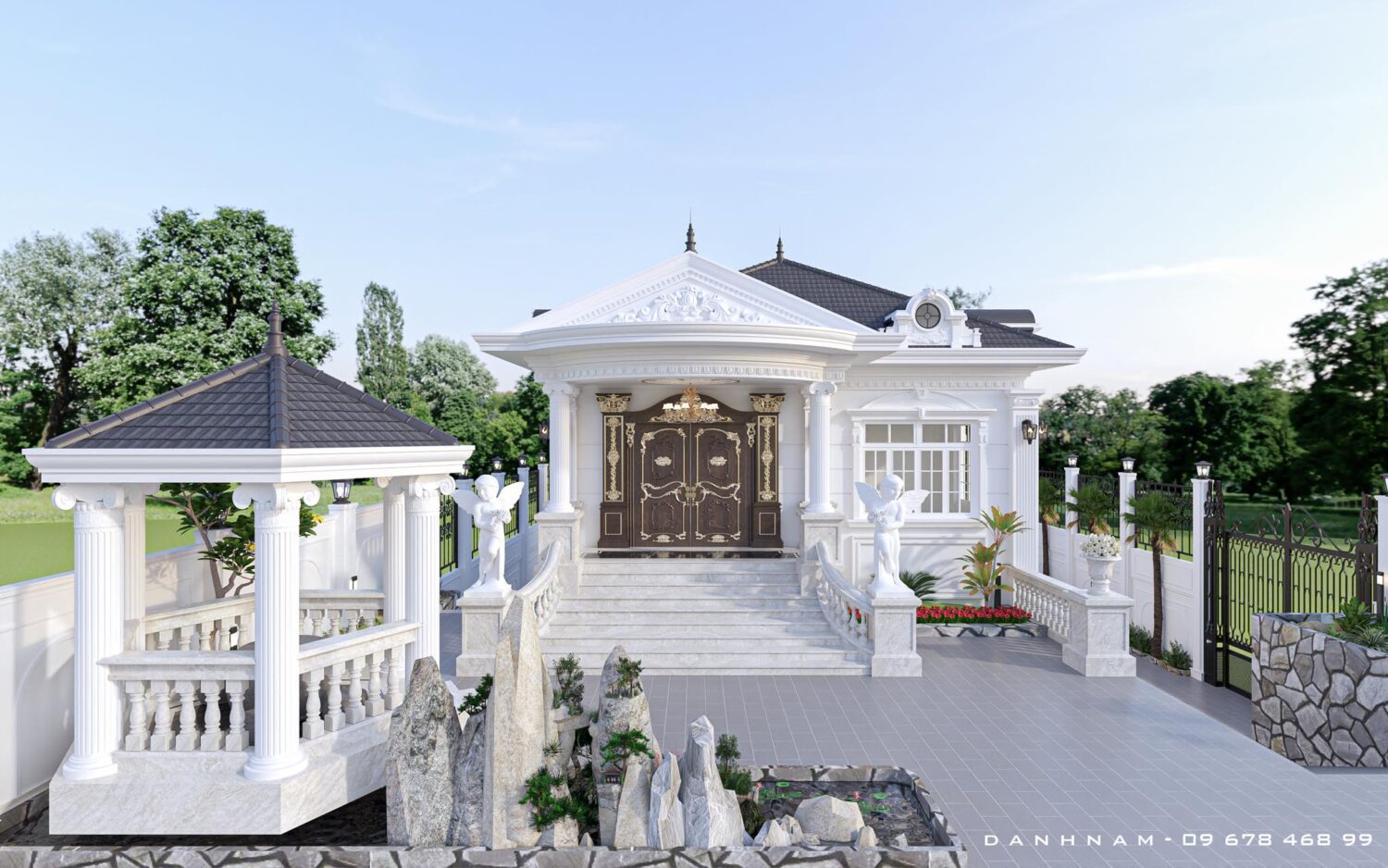 免费SketchUp别墅外部模型丨Danh Nam-1