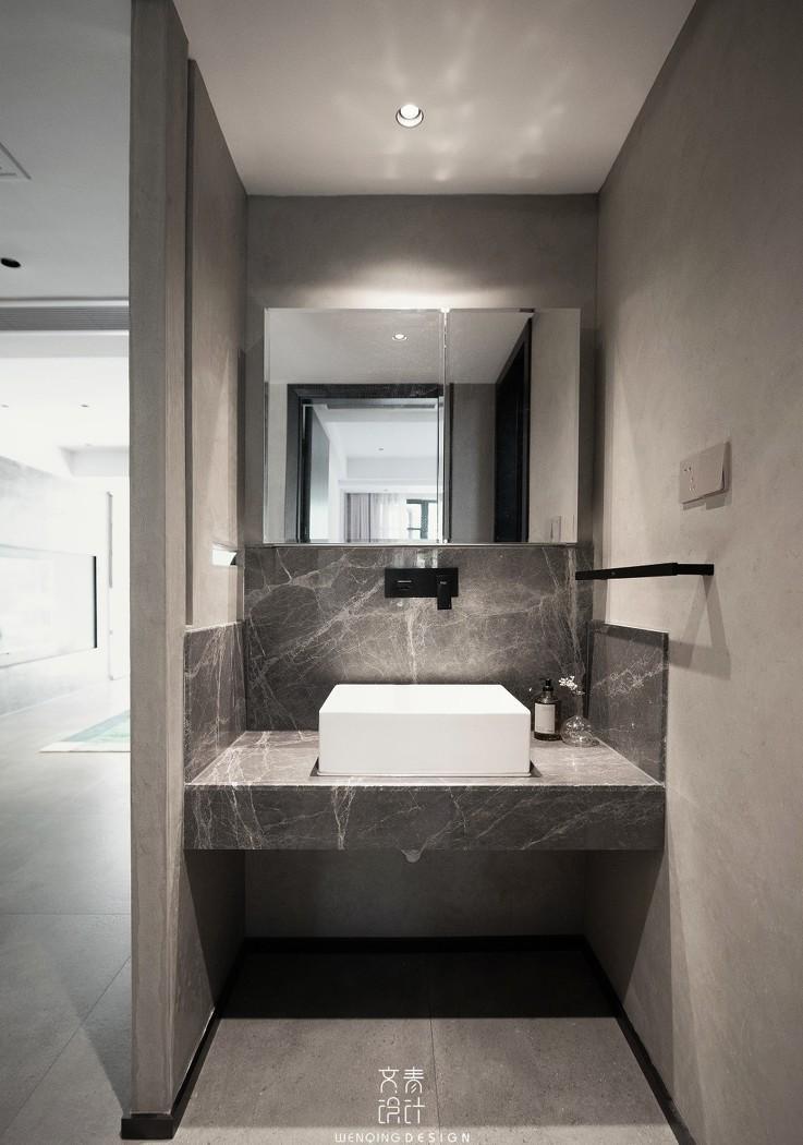 蓝色乳胶漆玄关,水磨石装饰的现代家居设计-16