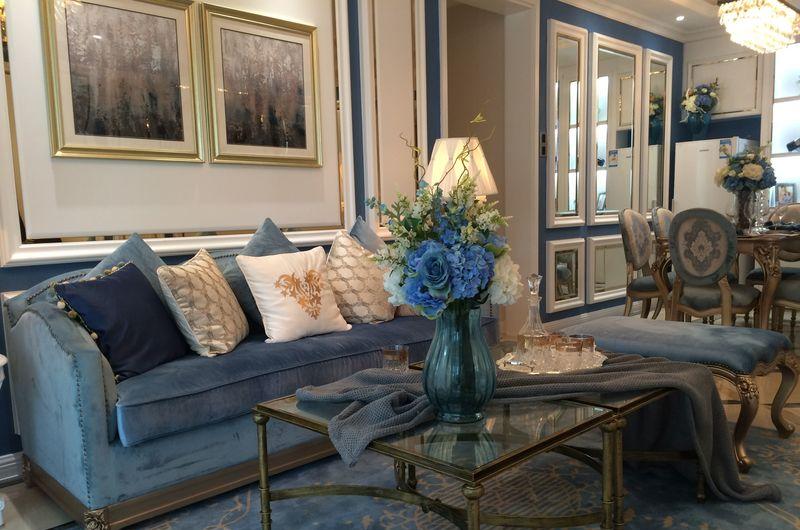 广州衡展江山时代房地产104平米法式浪漫蓝调空间设计-12