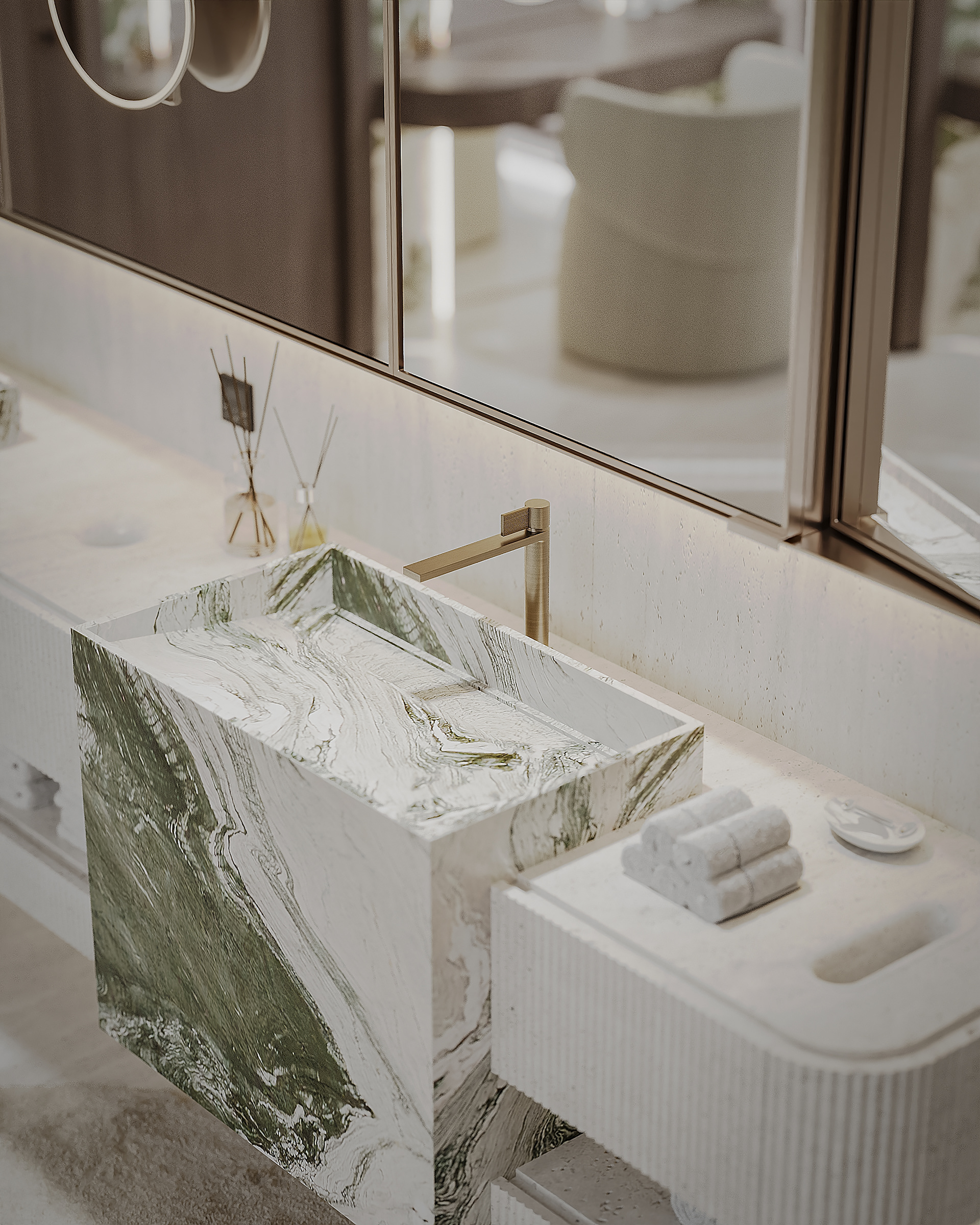 绿色大理石主卫生间丨塞浦路斯-10