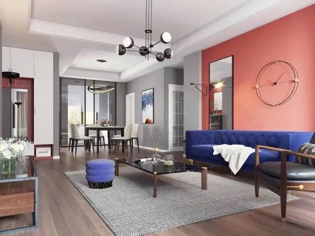 125㎡北欧简约混搭,大胆撞色展现个性空间-9