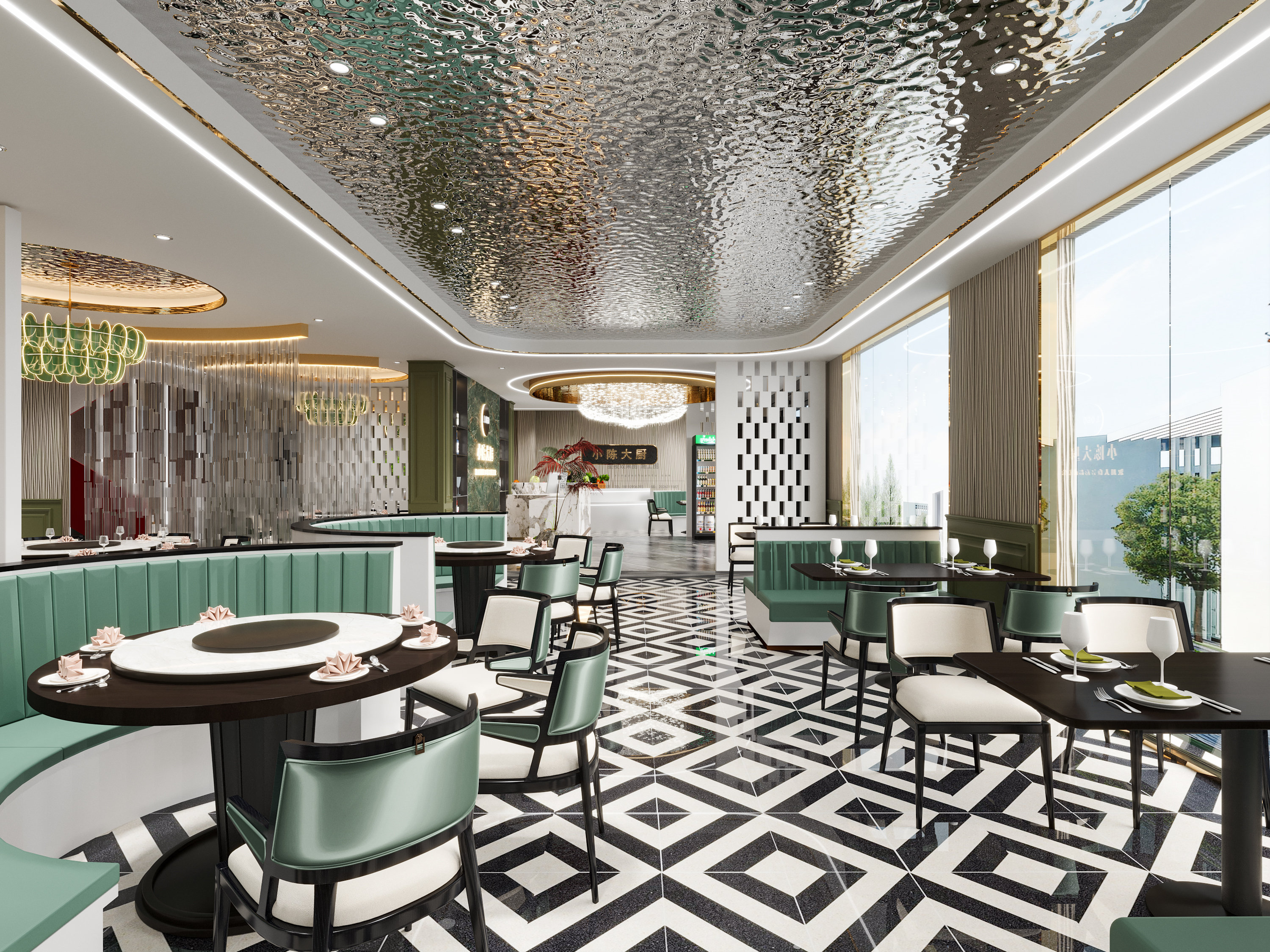 中餐空间圆形设计也有法式的浪漫-4