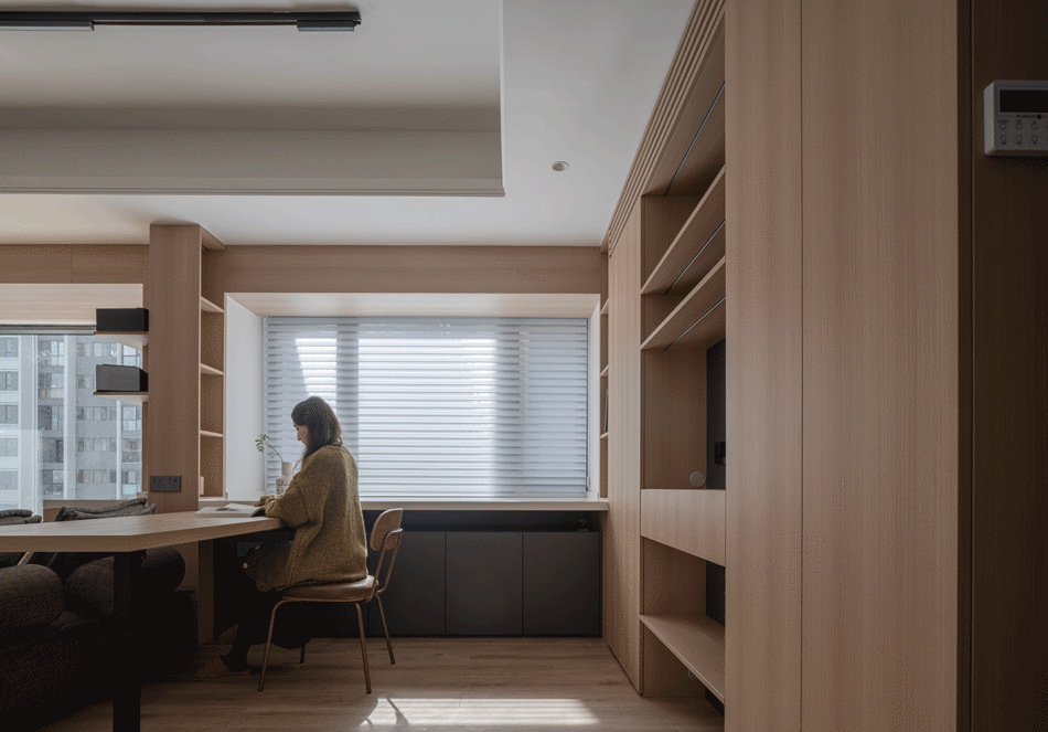 地升幕布++旋转餐桌·116m²精装房改造丨中国广州丨吴思昊-50