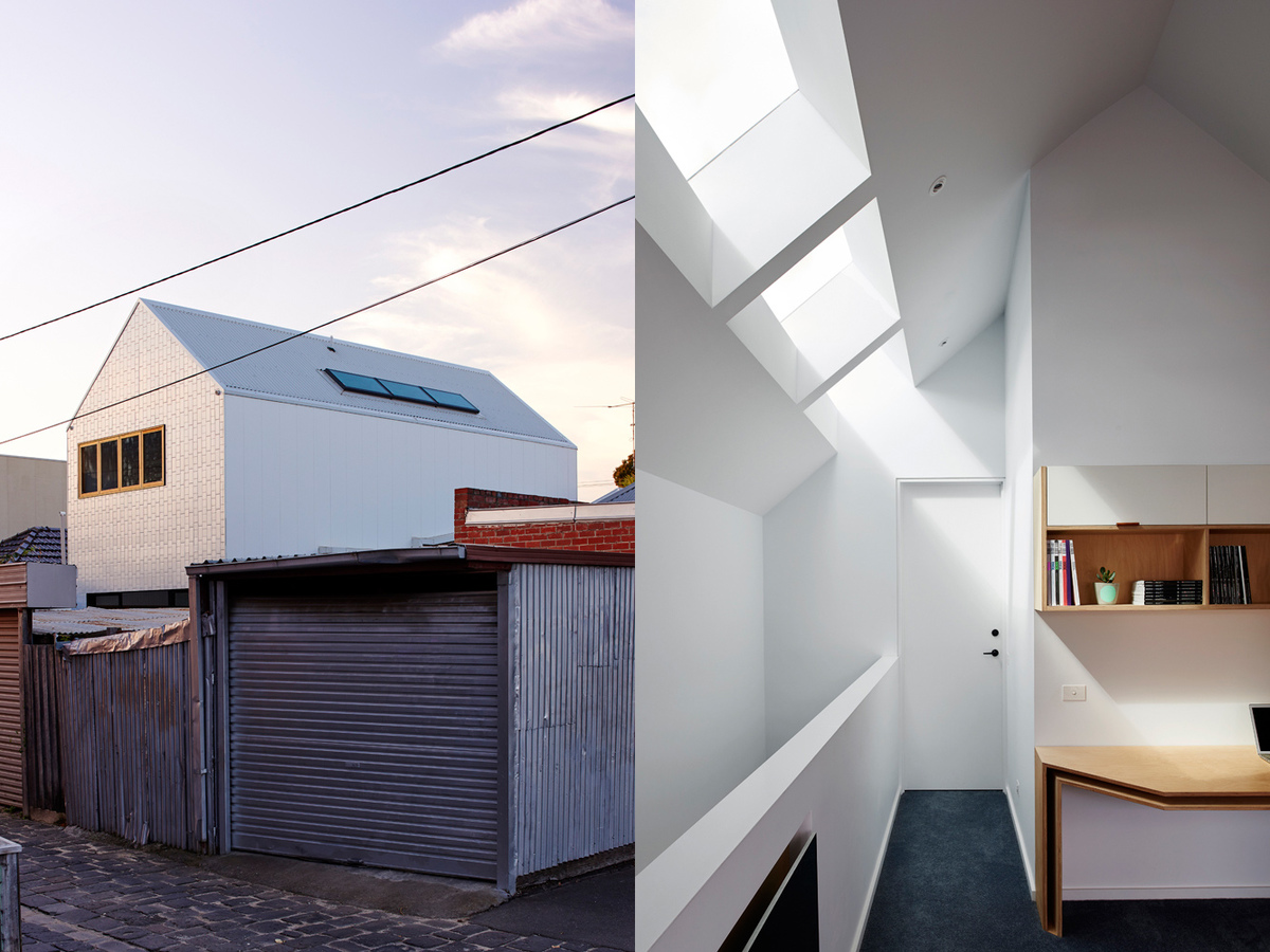 Новый дом с традиционным фасадом на участке шириной 5 метров-10