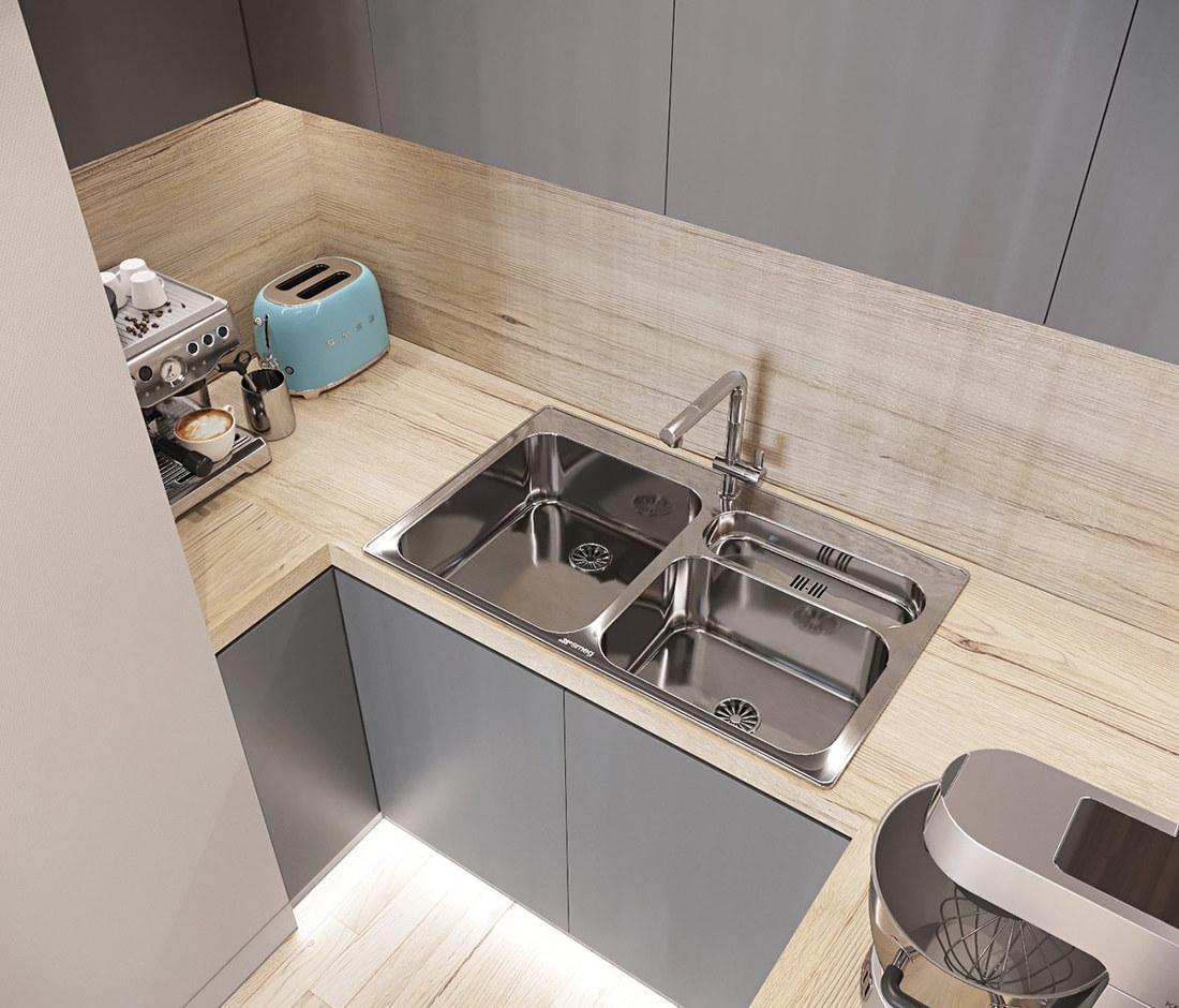 蓝色与金属元素打造的现代家居设计-16