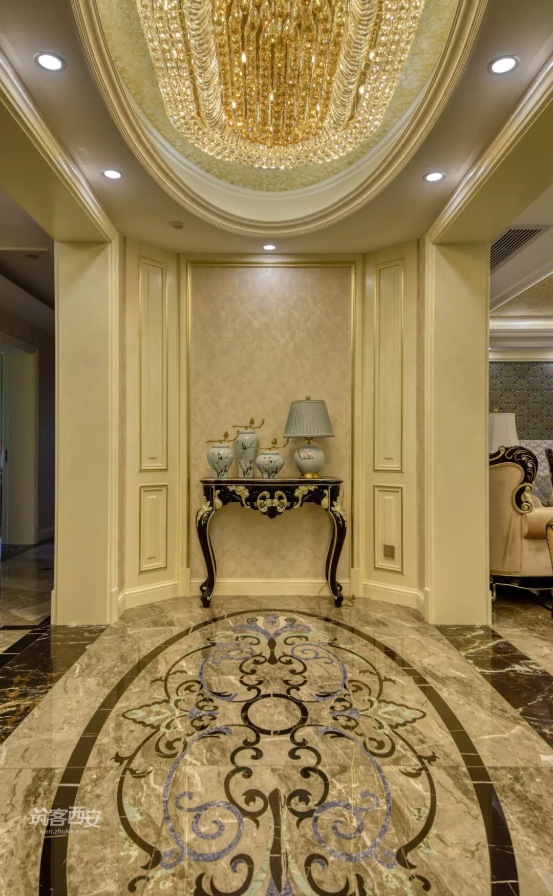 西安 330㎡新古典主义家居,融入现代元素,打造独特自我空间-4