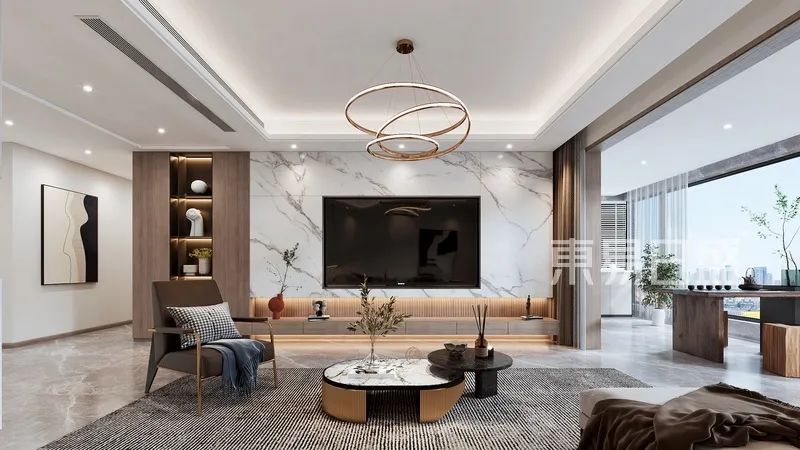 228㎡无敌江景房，玻璃元素+木作雅调，住30年也不腻！-11