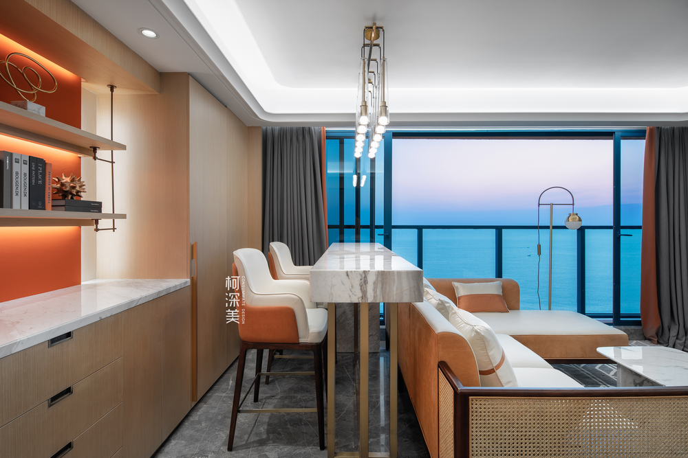 双月湾度假屋 · 现代简约,融入夕阳橙与海洋蓝的活力空间丨中国惠州丨柯深美(深圳)室内设计有限公司-34