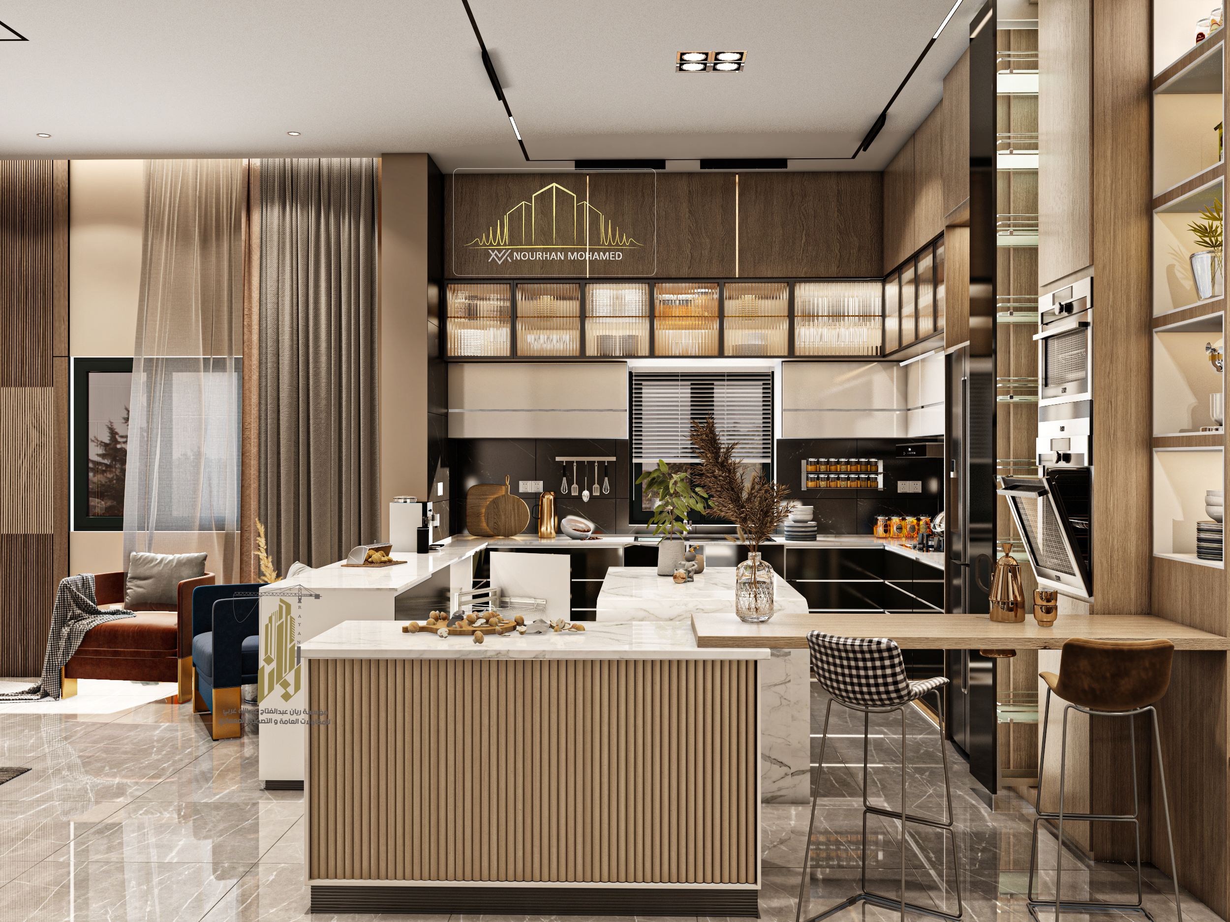 Reception + Kitchen interior design-9