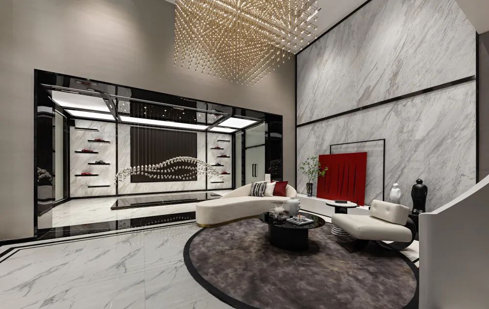 天津中海·津门大院现代法式样板房 | 黑红配色，致敬永恒经典-15