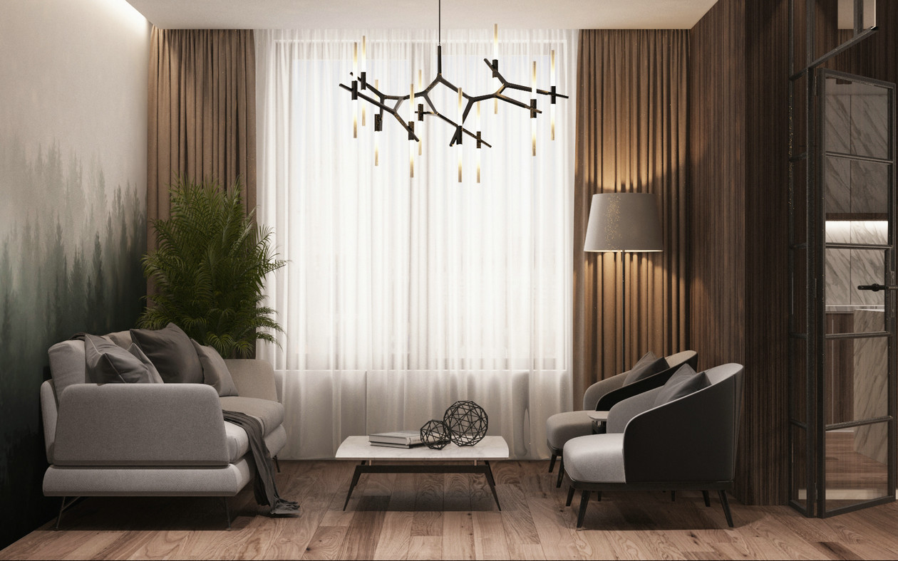 乌克兰 88㎡奥博隆公寓，现代简约设计-0