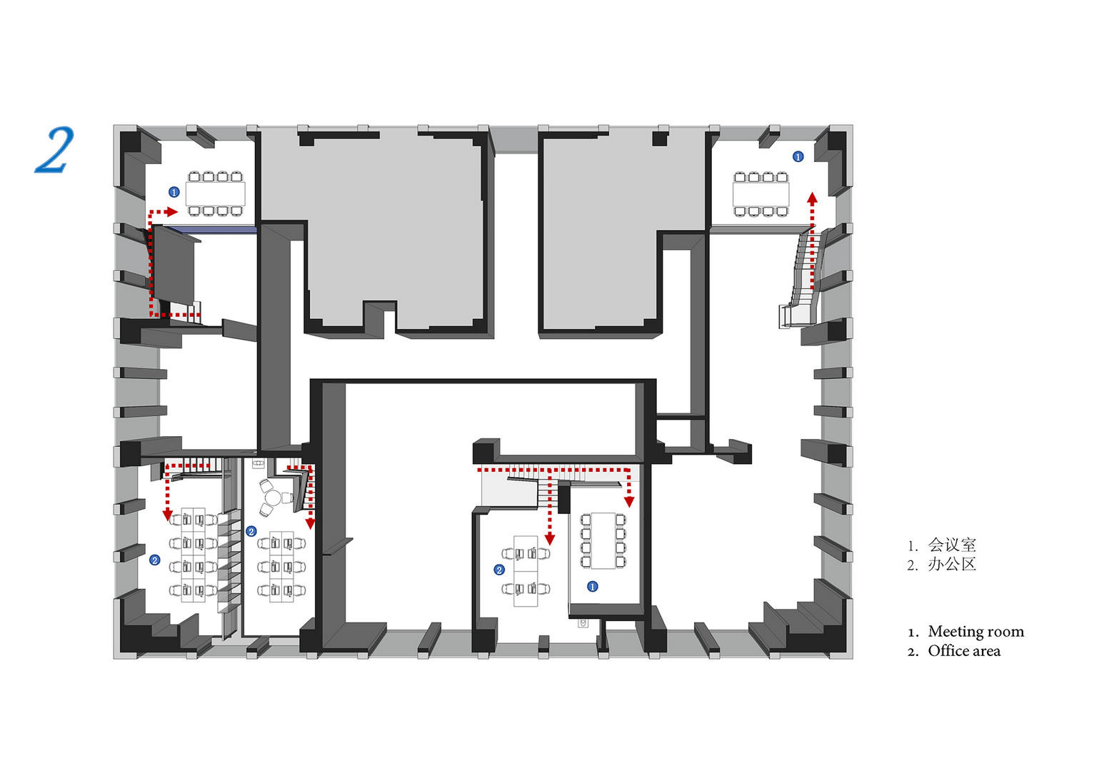 如墨设计｜创意美学玩转空中Loft办公样板-5