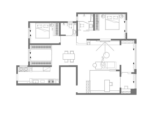 三居150平米装修案例-13