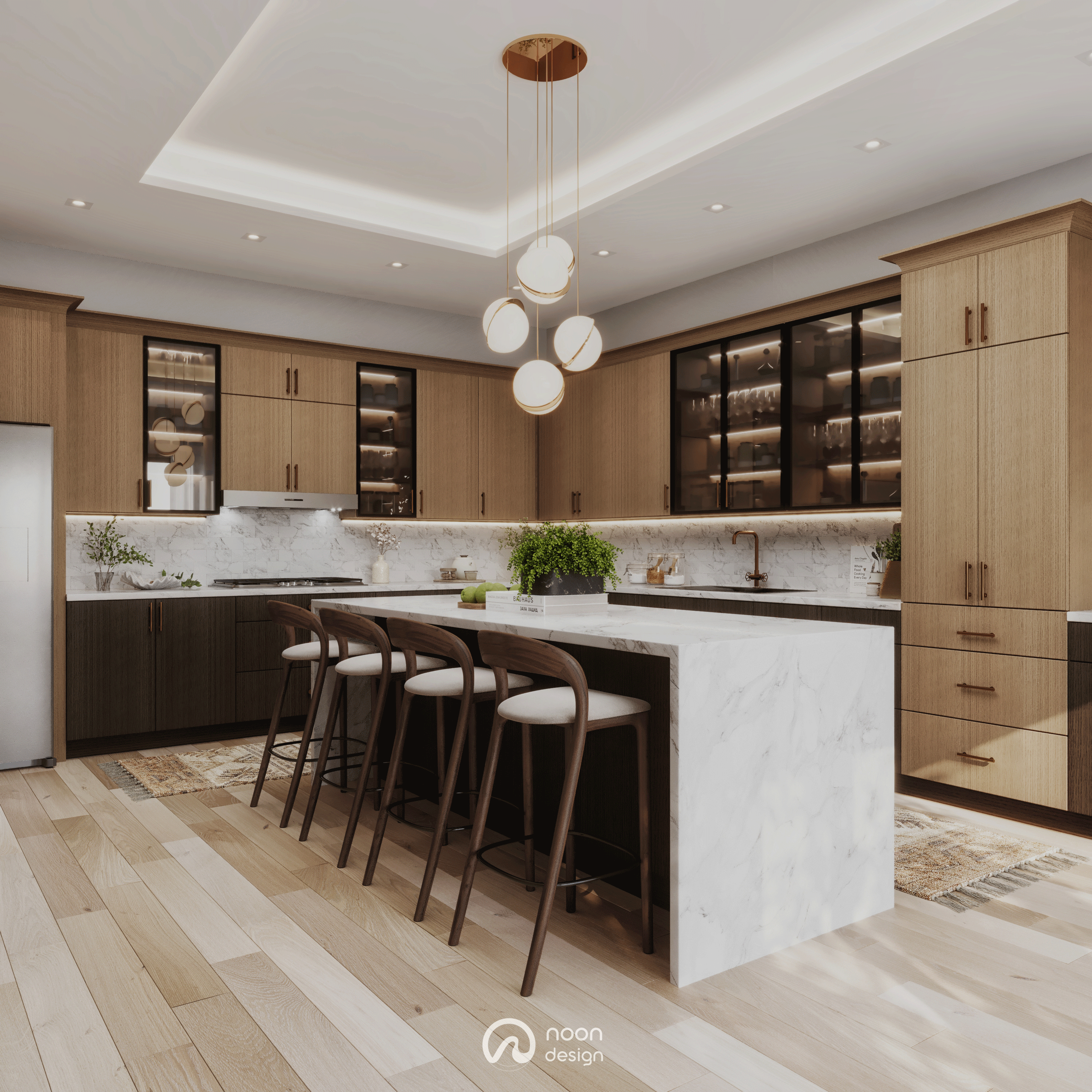 橡木之光厨房丨美国夏洛特丨Noon Design Studio-10