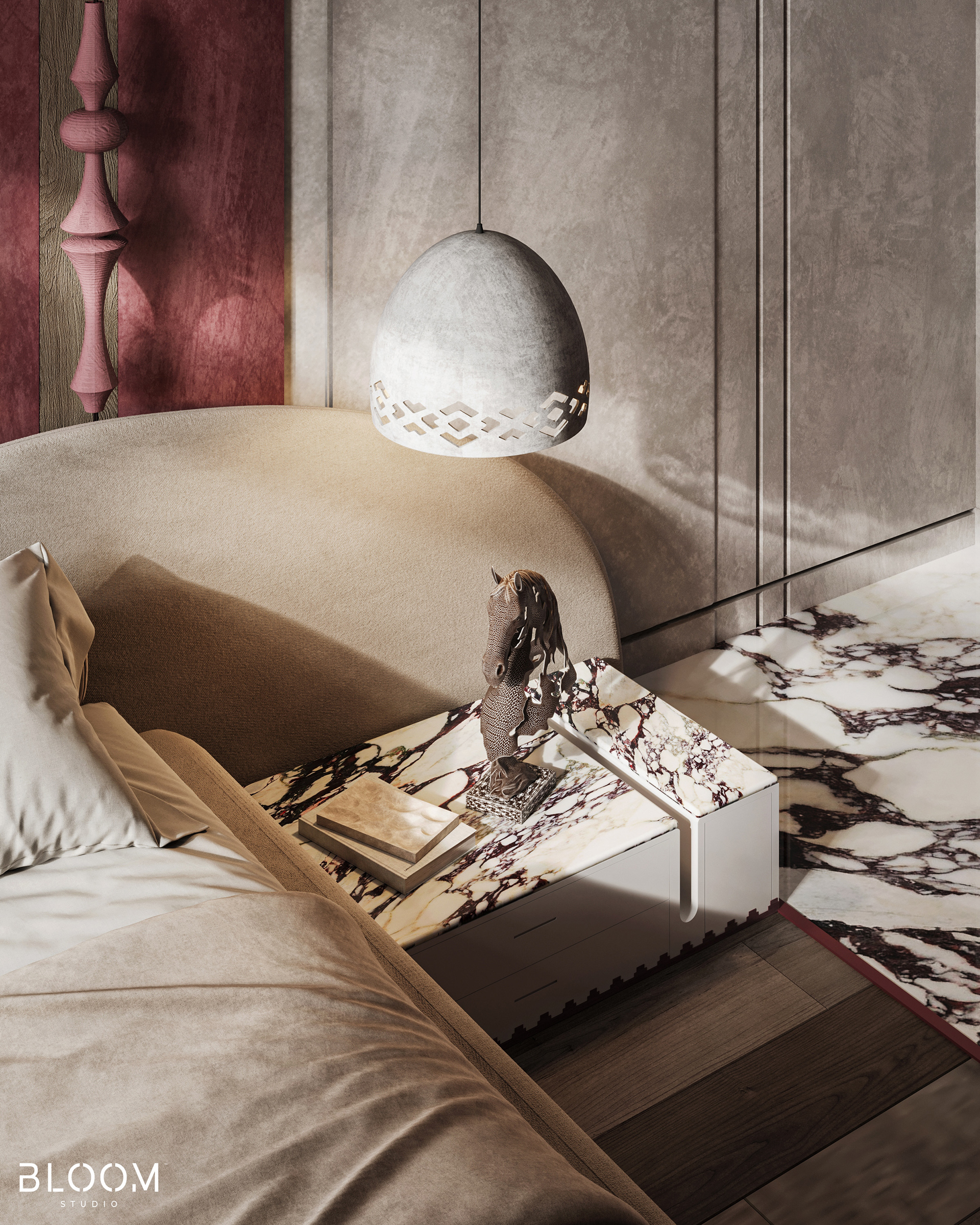 海福卧室（注：这里HAIF可能是一个品牌名之类的，音译为海福，若有具体背景信息可替换为更合适的译法）丨阿曼丨Bloom Studio-21