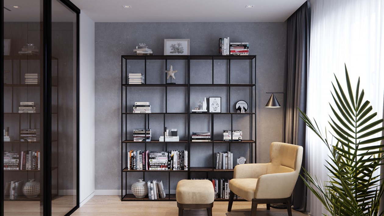 高级灰+原木 经典的自然生态材料和明快的家具相结合-14