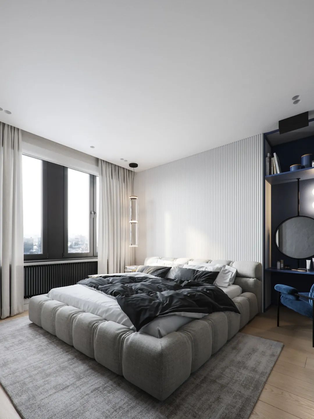 TSAUNYA 工作室现代住宅设计 | 灰木色系蓝色打造精致生活空间-19