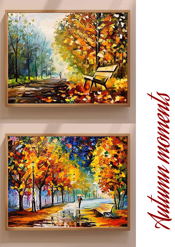 Autumn Impasto Art Series 6 Oil Paintings for Interior-3