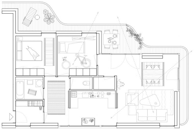 波浪型政府补贴住房——灵活与环保的居住设计-24