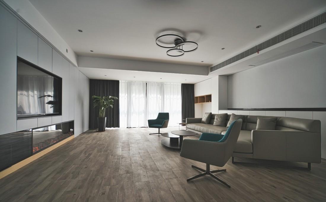 245㎡现代简约大平层,藏蓝美式卫浴柜成焦点-18