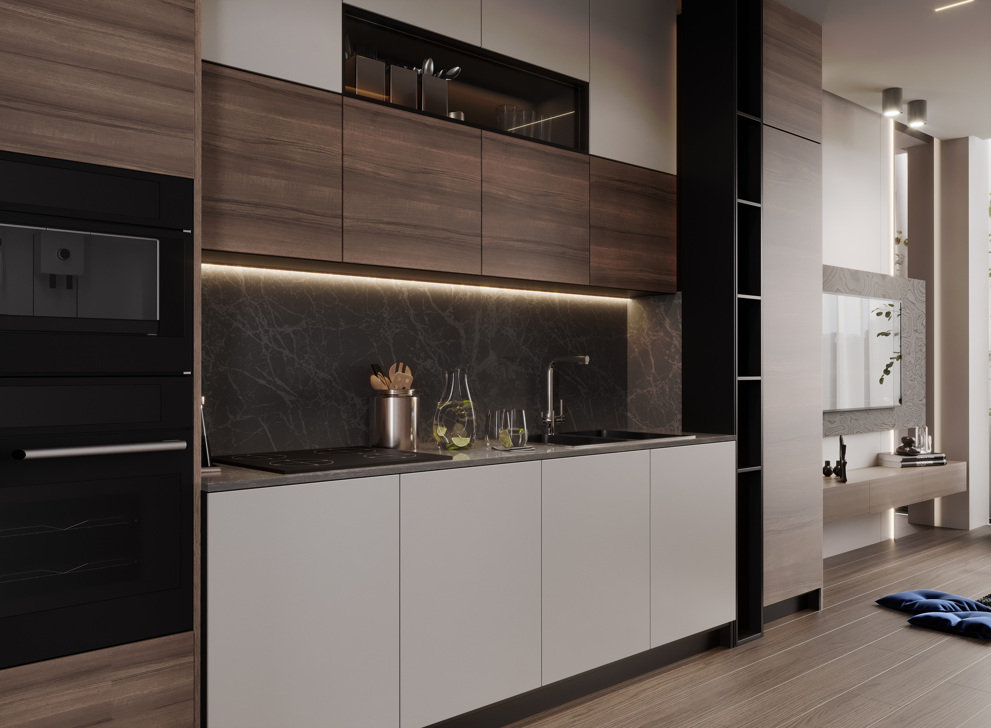 Small Residential Studio | Cohesive Blue Interior-8