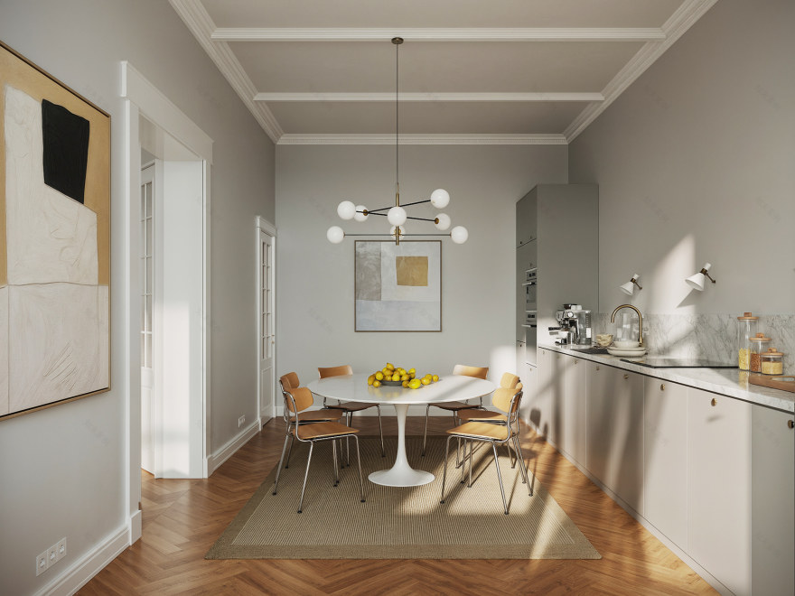 柏林公寓可视化设计(II 版本)丨德国柏林丨Mosolova Valeria-14