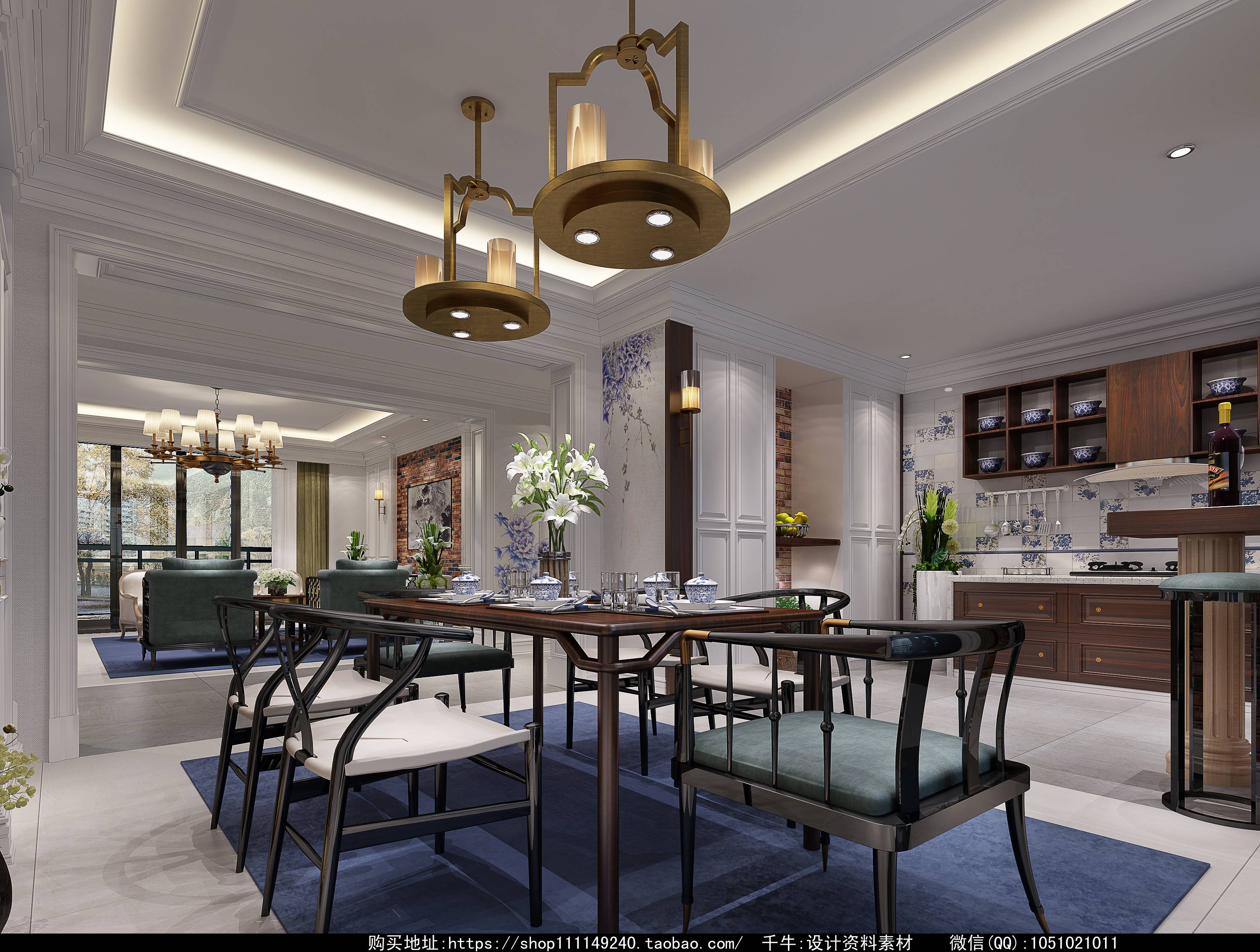 新中式 中式古典 奢华家装别墅样板房-2-29