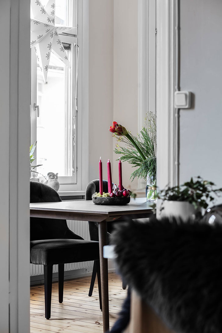 斯德哥尔摩极简公寓的圣诞变身-9