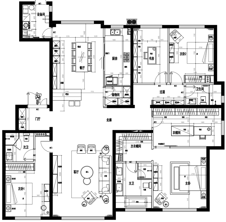 万橡府现代简约风,220㎡空间诠释不老时尚-25