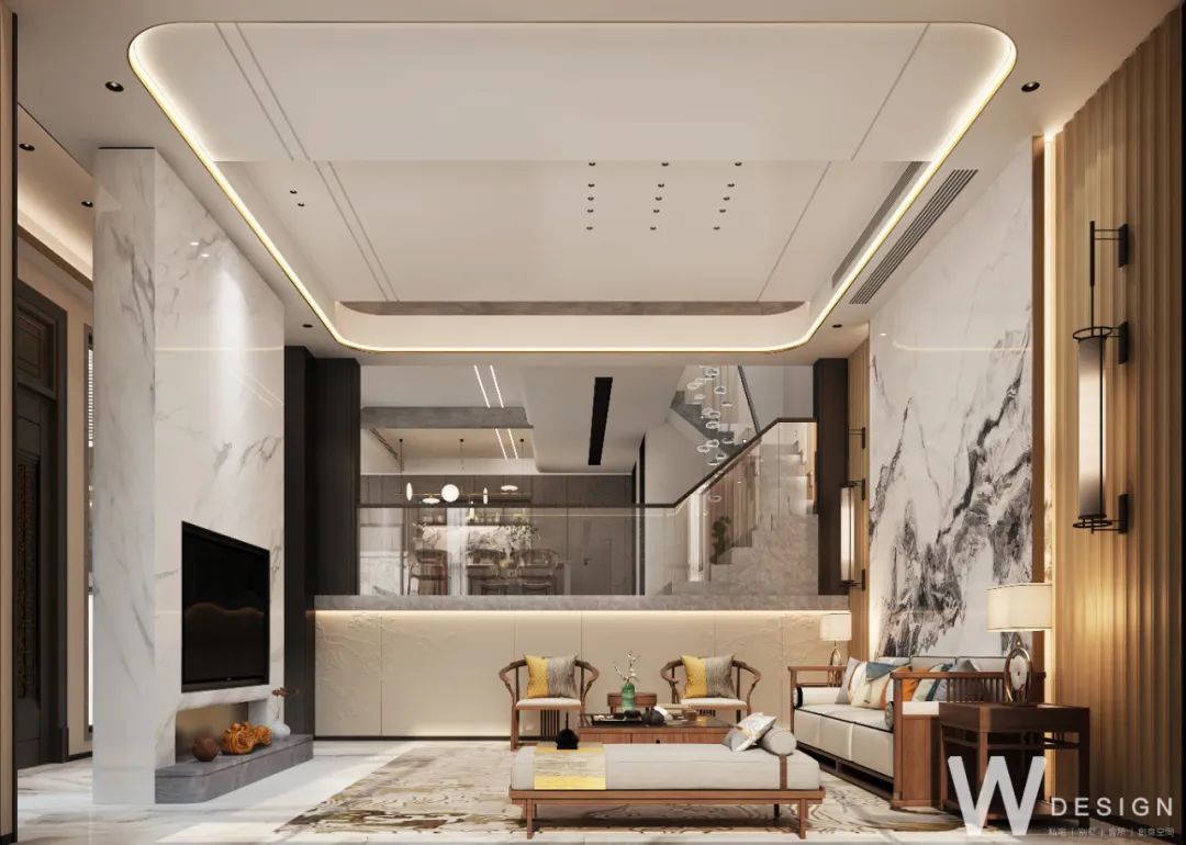 立于当下 静守自然 · 广州某别墅现代轻奢新中式设计丨中国广州丨广州W设计-9