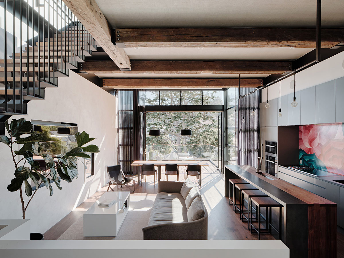 旧金山百年历史宅的现代工业风格变身-1