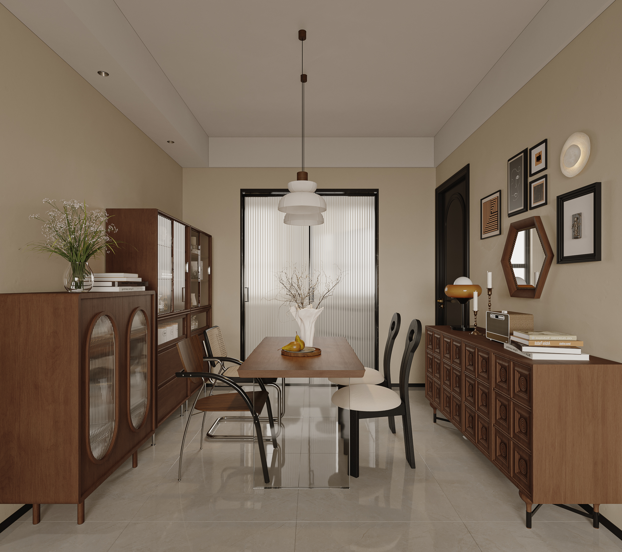 绘感视觉设计——小户型奶油中古风设计案例-3