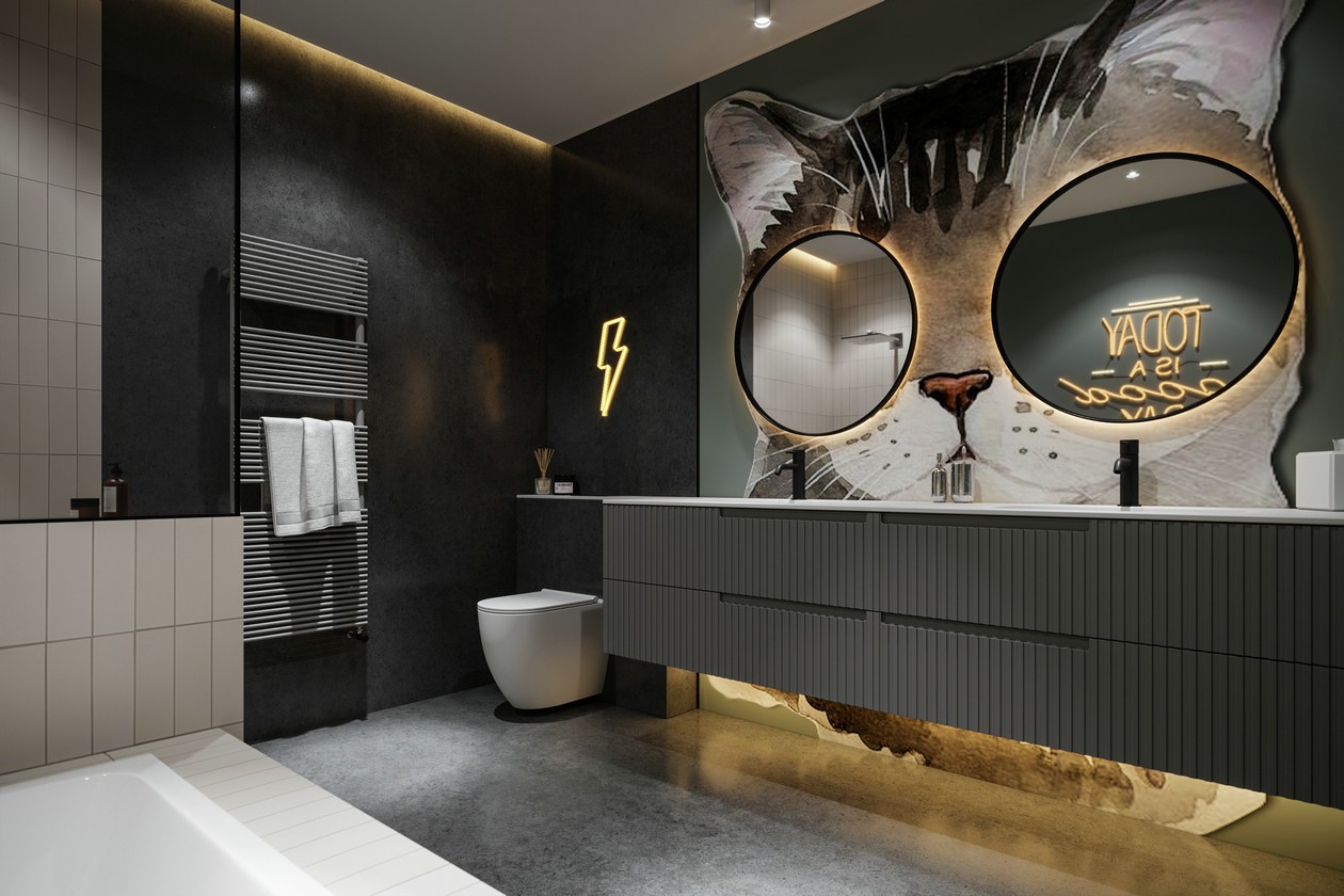 300㎡深色系公寓 邂逅怀旧时光，-15