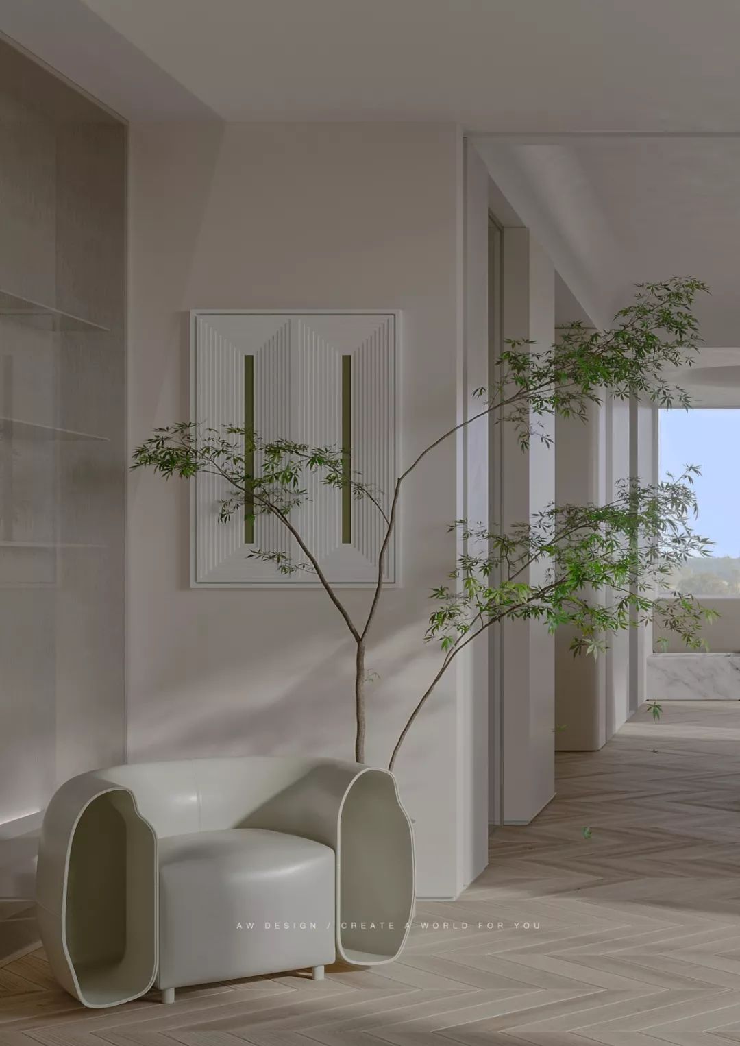 平衡几何与色彩的私宅空间-27