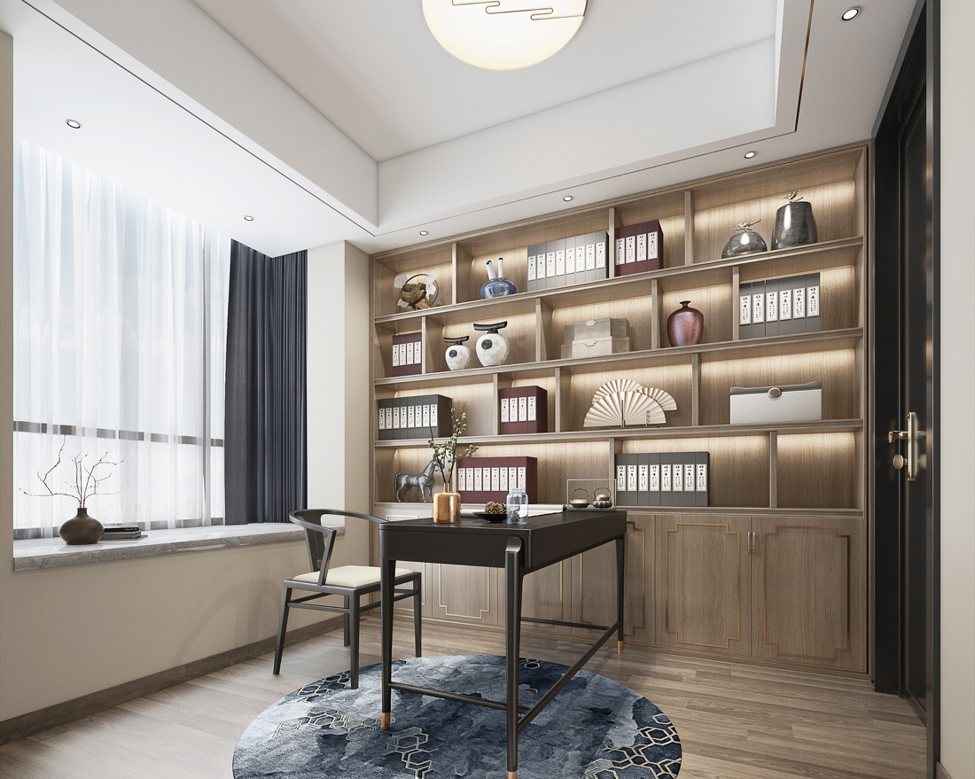 新中式书房设计-20