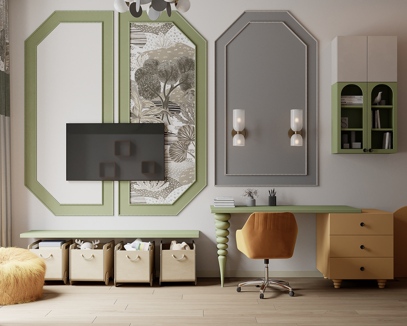 浅灰色与绿色打造舒适凉爽夏日-26