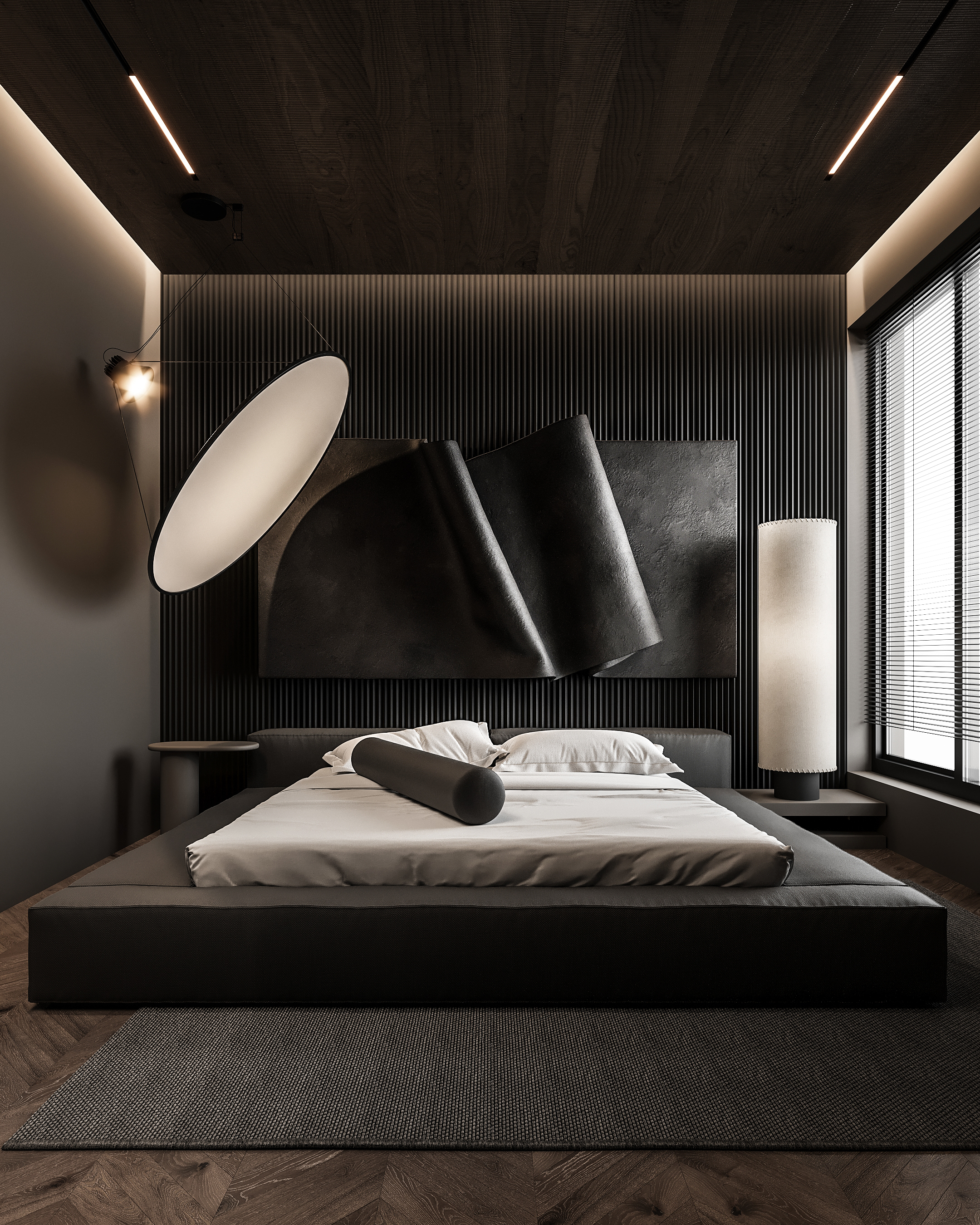 DARK BEDROOM 001 主卧室设计丨埃及开罗丨Mohamed Hassan-6