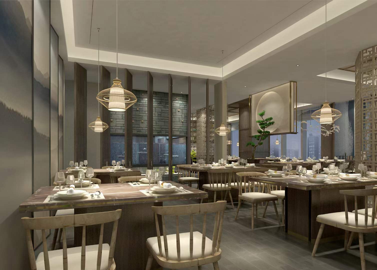 海鲜火锅主题餐厅效果图-5