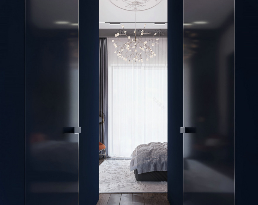 莫斯科高级灰橙色空间设计-33