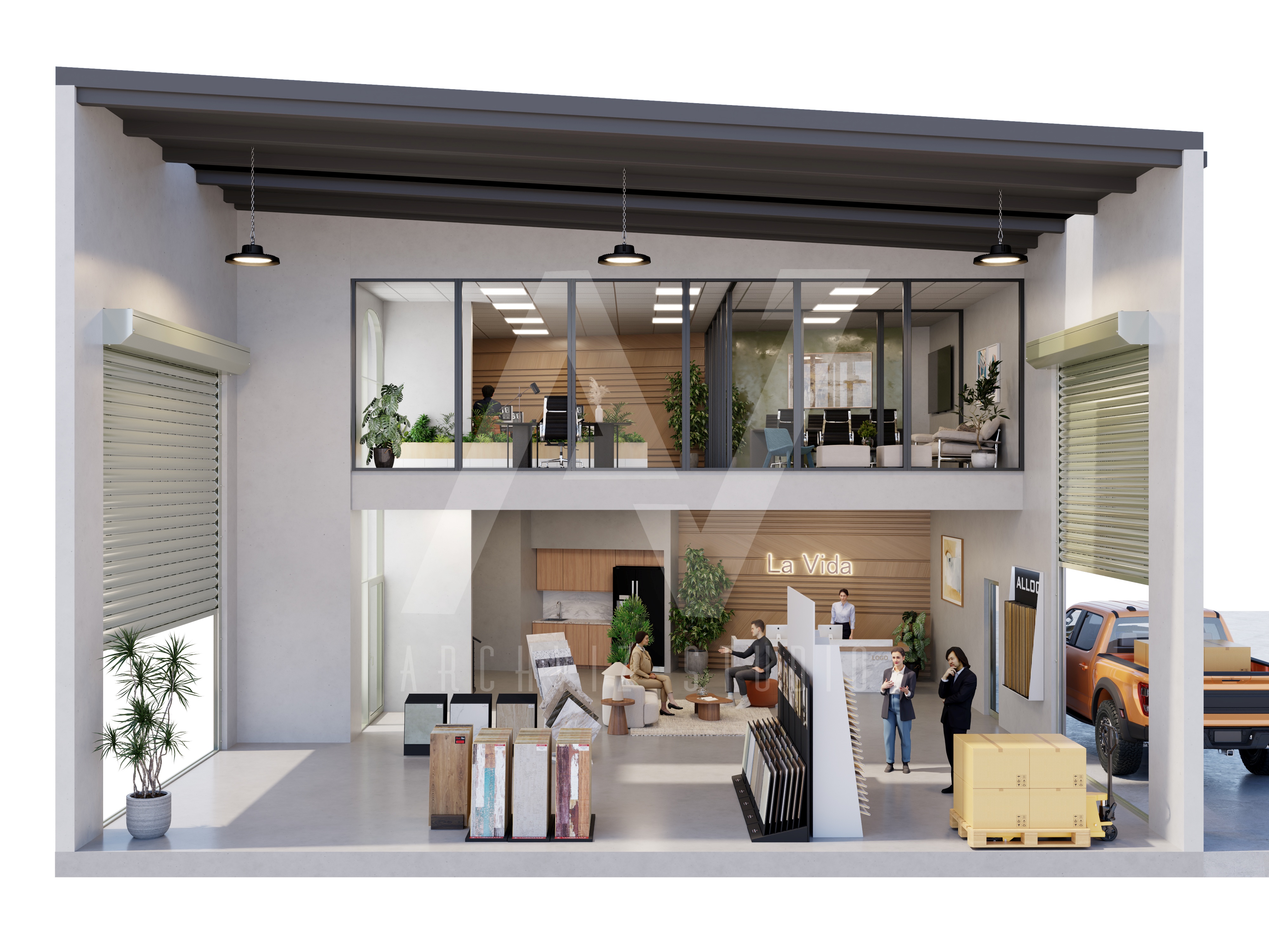 Industrial Complex | 3D Sectional Plans-28