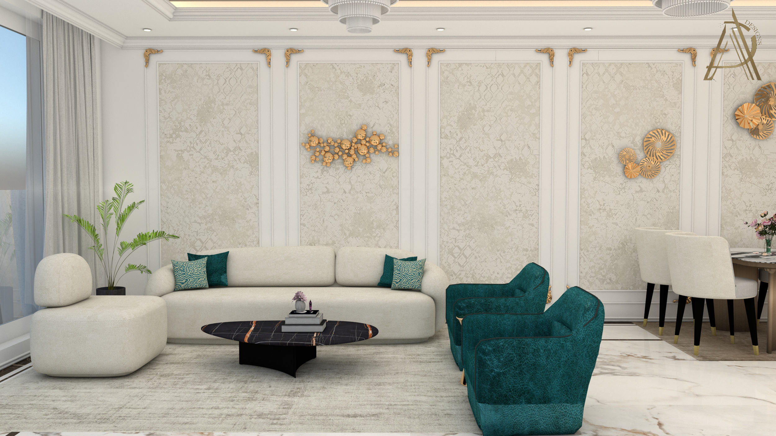 A luxury living room designed.-3