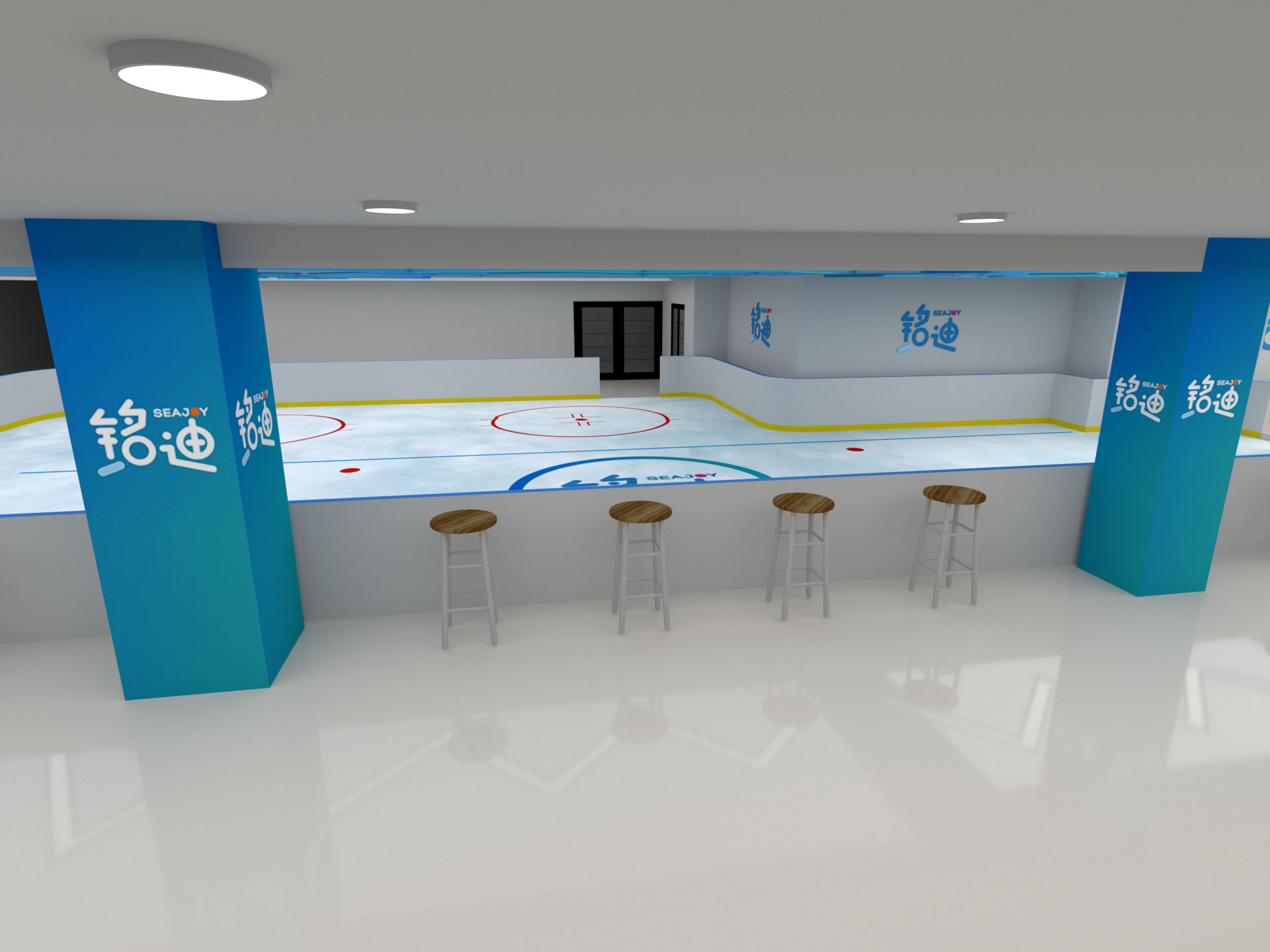 滑冰场展厅展馆设计建模渲染-7