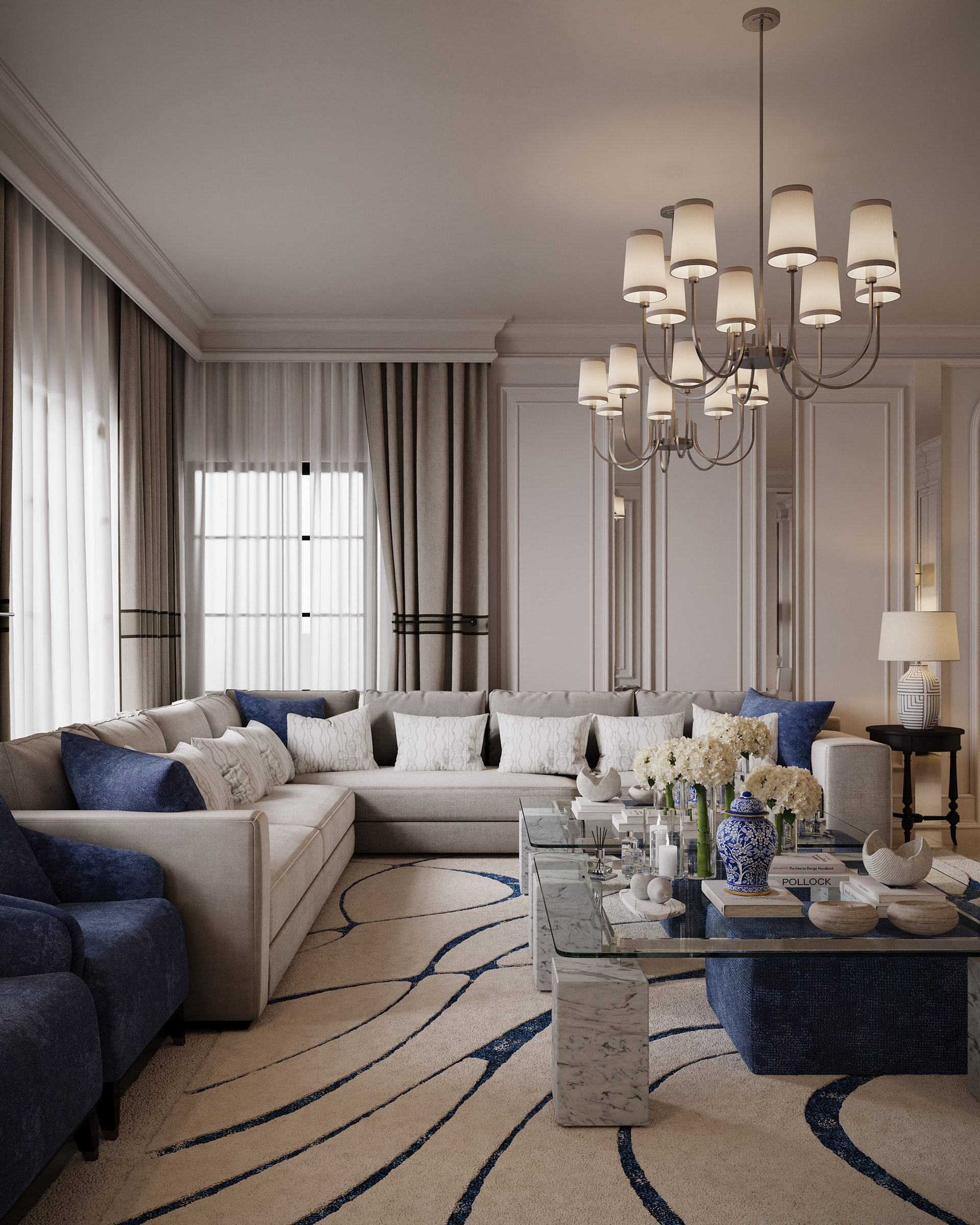 过渡性现代会客厅丨沙特阿拉伯丨kaf interiors-2