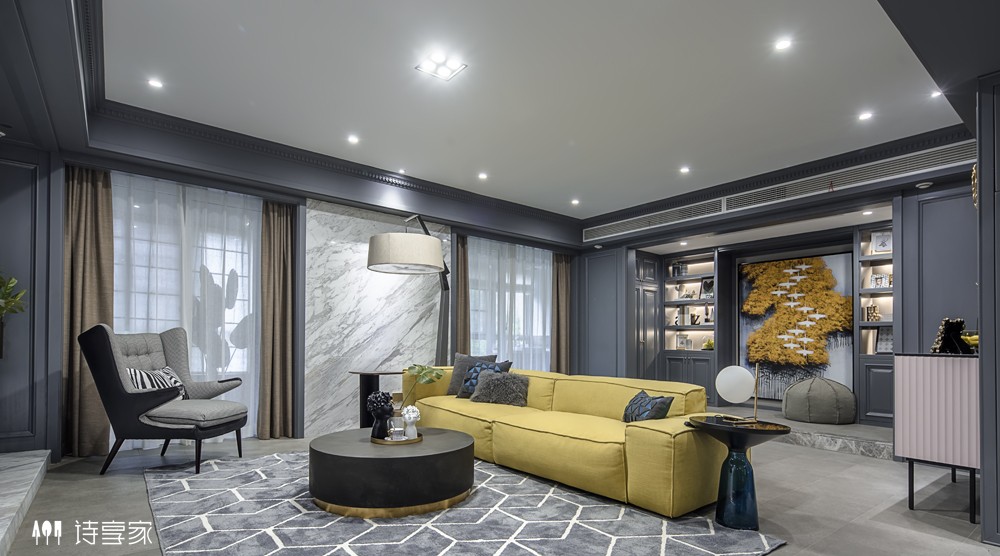 240㎡万科金域蓝湾现代摩登住宅  诗享家设计-10