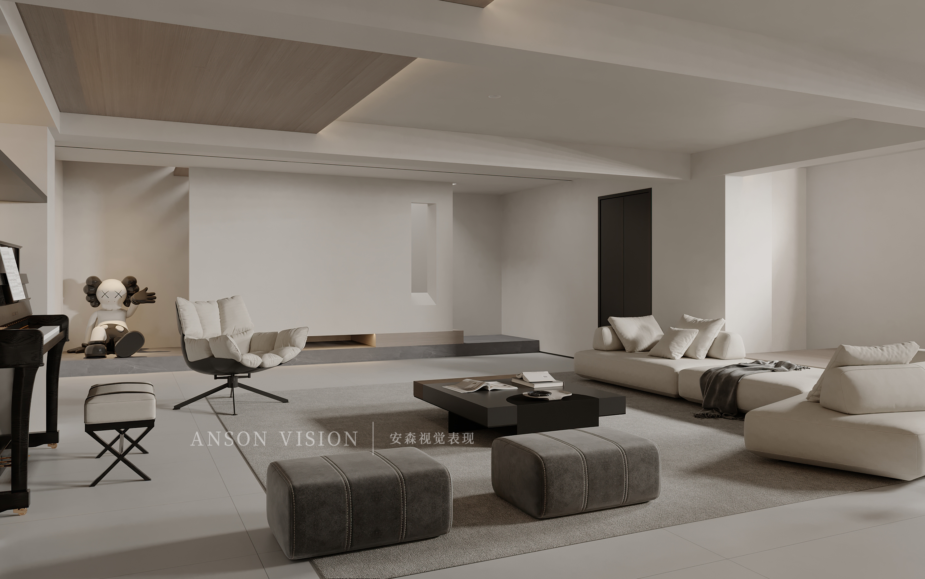 现代多空间极简家装表现丨Ansonvision·蒙头睡-10