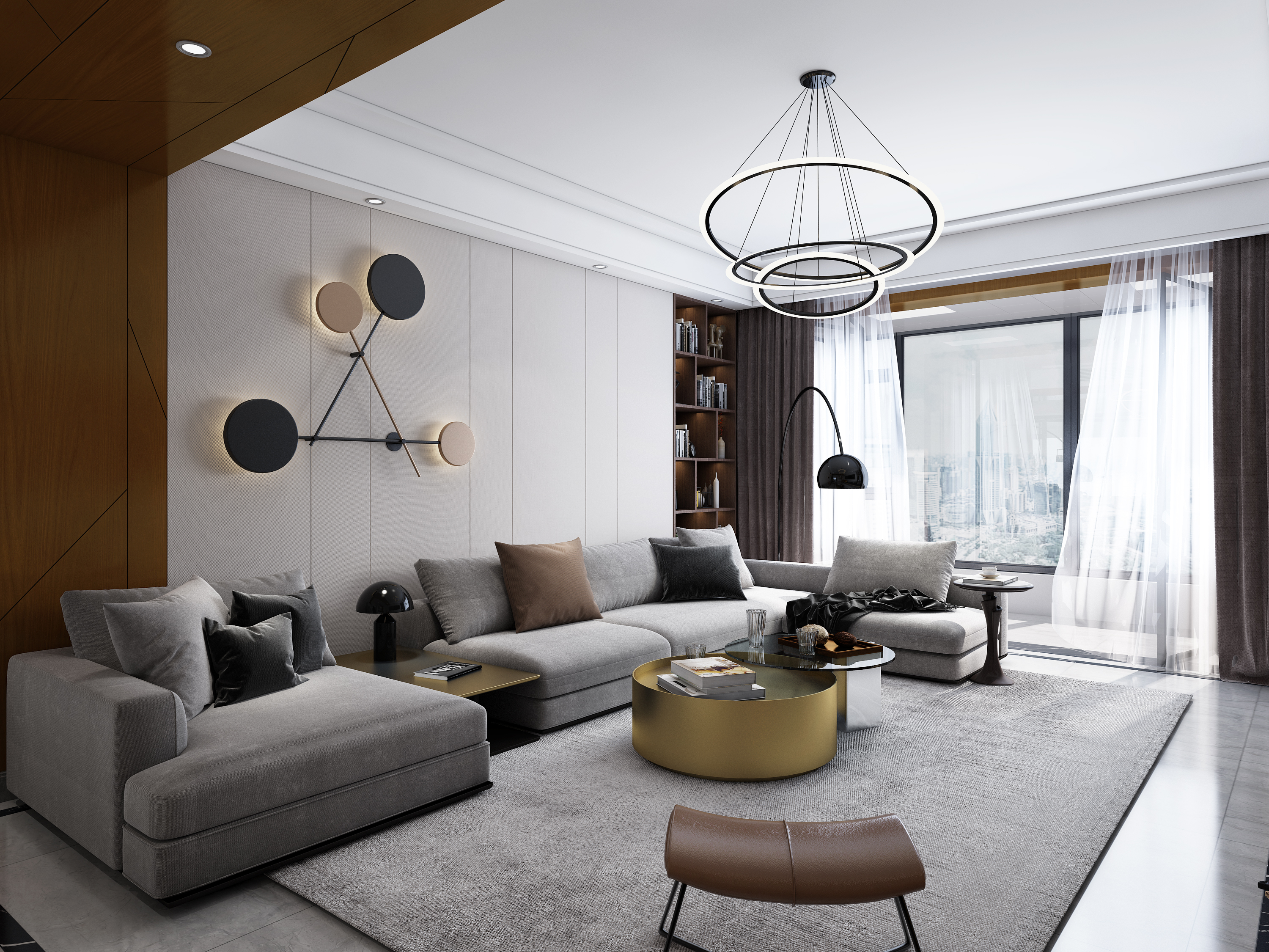 大理石流水般的客餐厅设计-3