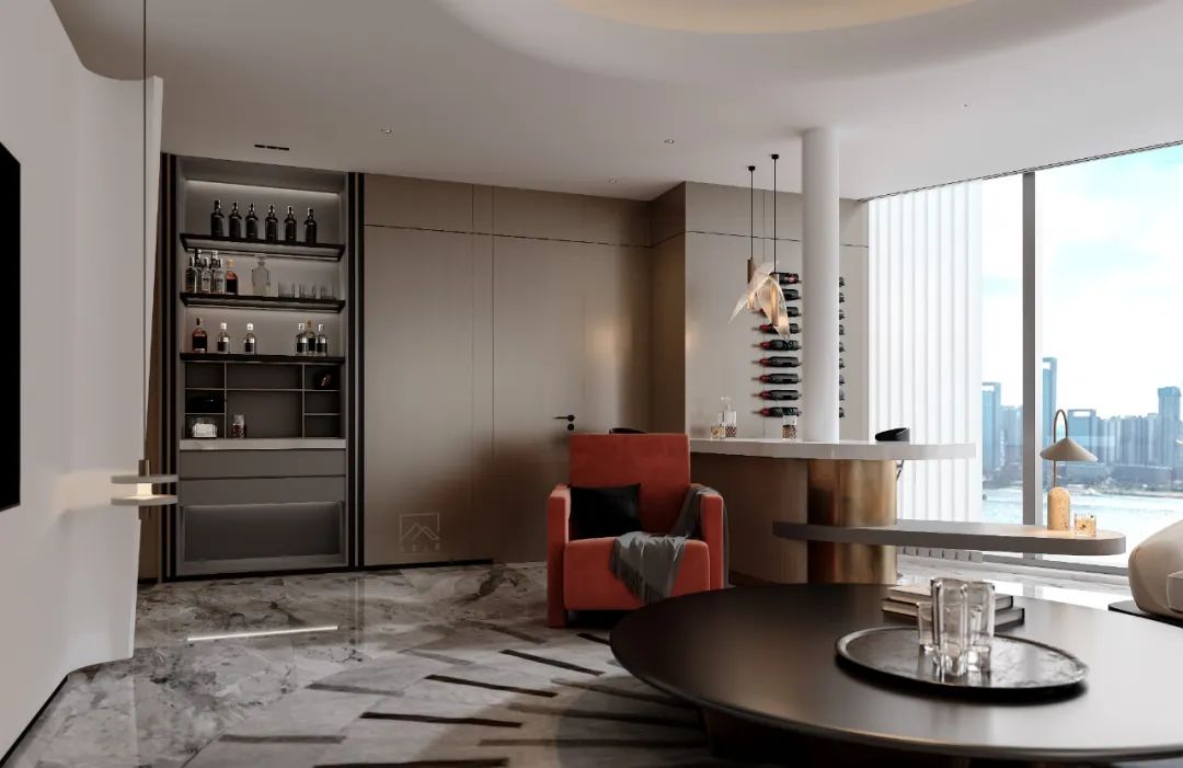 长沙汤臣一品轻奢大平层设计丨中国长沙丨美颂上镜室内建筑设计-16