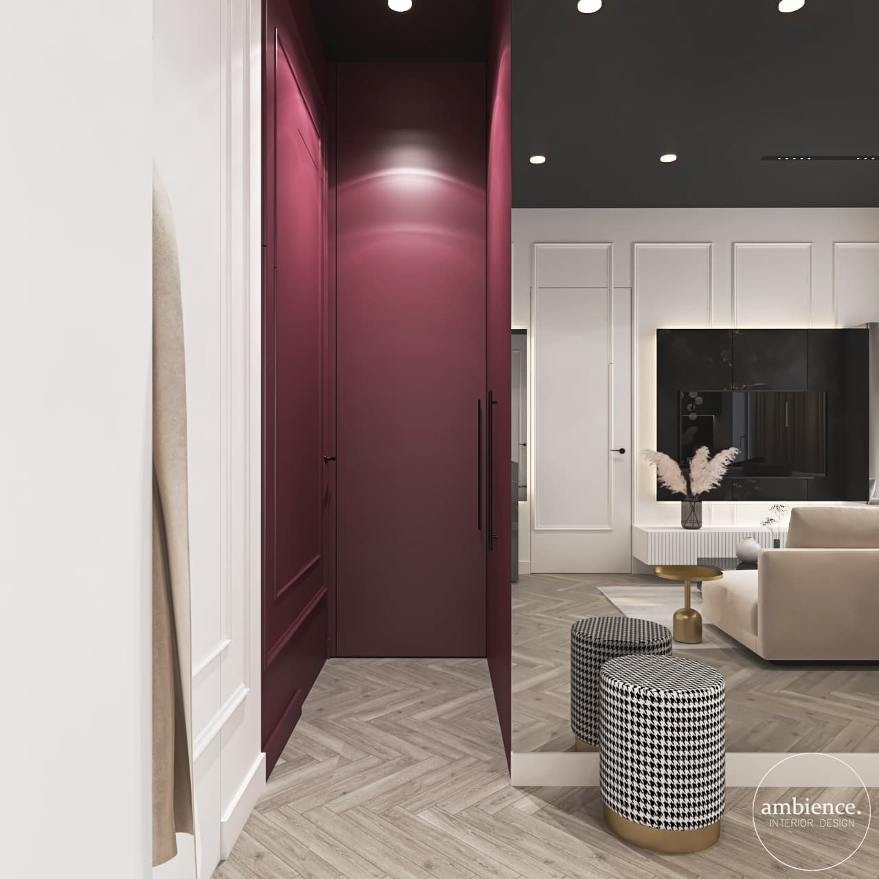 现代经典风带酒红色调室内项目丨波兰埃尔布隆格-15